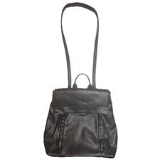 Bolso/cartera/mochila convertible para mujer negro con detalles de color dorado