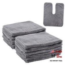 Toallas faciales en forma de U 12 piezas, diseño dividido, toalla de esteticista suave, gris