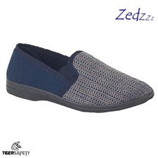 Zapatillas de casa Zedzz Charles MS219C para hombre sin cordones de fieltro azul marino alfombra