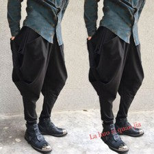 Nuevo Moda Para Hombres Sueltos Entrepierna Caída Harén Pantalones Ajustados Punk Gótico Pantalones