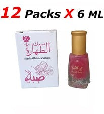12 paquetes de aceite de almizcle Sabaya Al Tahara para mujer perfume puro 12 paquetes X 6 ml
