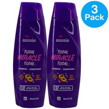 Champú Aussie Total Miracle con aceite de albaricoque 12,1 OZ paquete de 3 nuevo