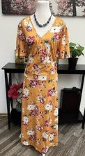 Vestido Pinup Moda Para Mujer Plus Floral Manga Corta Sobrepelliz Escote Talla 28