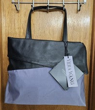Nuevo con etiquetas Bolso Convertible Vera Wang para Hartmann Cuero Negro y Nailon Lavanda *LEER
