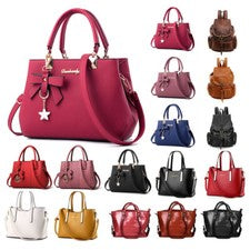 Mujeres Cuero PU Bolso de Mano Bolso de Hombro Bandolera Cartera Mensajero Cartera Bolso