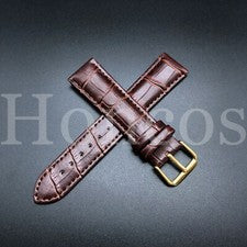 CORREA DE RELOJ DE CUERO APTA PARA RELOJ ROLEX CELLINI DATEJUST ORO MARRÓN DE 18 MM
