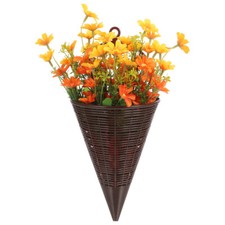 Elegante cesta de flores falsas para decoración de pared de oficina en casa 32x20 cm