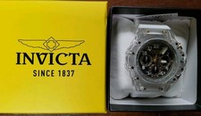 Reloj para hombre Invicta Racing Vaulthan 69689 44 mm oro blanco esfera esqueleto RARO