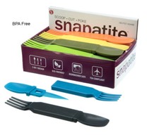 4 piezas 3 en 1 Cuchara Compacta Cuchillo Tenedor Utensilios Cubiertos Combo Camping Senderismo Aire Libre