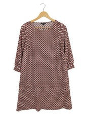 Vestido túnica Comma estampado integral rojo beige negro mujer talla 36