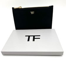 Bolsa pequeña de cuero sintético Tom Ford Beauty / bolsa de maquillaje con tarjetero ~ negra