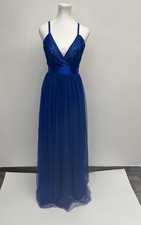 Maxi Vestido Moda Nova Para Mujer Let's Dance Tul - Rojo Talla M Cuello en V • Espalda X