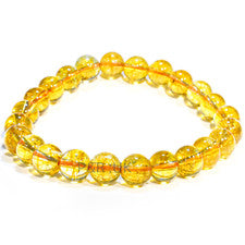 Pulseras de cristal de citrino cuentas de 8 mm - joyas elásticas elásticas de piedras preciosas