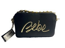 Bolso de hombro Bebe Gianna para mujer con cadena dorada negro