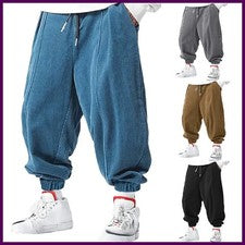 Pantalones sueltos informales con cordón de otoño para hombre - Moda estilo hip-hop de alta gama