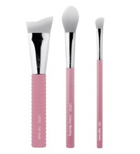 Juego de 3 brochas de contorno Laruce Beauty y bolsa de edición limitada para labios brillantes NUEVO