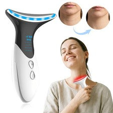 Dispositivo de terapia de luz roja azul 3 en 1 masajeador facial de belleza para estirar la piel