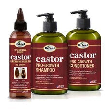 Juego de 3 piezas para el cuidado del cabello Difeel Pro-Growth with Ricino - Champú 12 oz, acondicionador