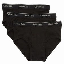 Paquete de 3 calzoncillos ropa interior Calvin Klein para hombre 100 % algodón negros talla pequeña