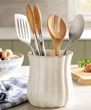 Mujer Pionera ~ COLETTE ~ Gres Blanco roto ~ Soporte para utensilios de cocina ~ Vajilla