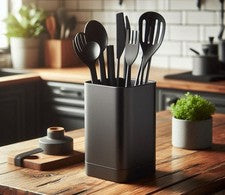 Soporte cuadrado para utensilios de cocina | Olla moderna para utensilios | Organizador de encimera