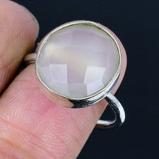 Anillo de joyería de plata esterlina 925 hecho a mano con piedras preciosas...
