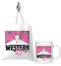 Western Barbie Bolso de Mano de Lona 11oz Taza de Café Set de Regalo Hecho a Mano Reutilizable Paquete