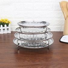 Cocina vaporera utensilios de cocina 3 soportes estructura versión redonda plata