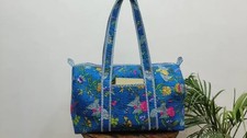Bolsos florales azules indios paraíso acolchados bolso de lona para mujer bolsos de viaje EE. UU.