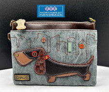 MINI BOLSO BANDOLERA WIENER PERRO CACHORRO AZUL ÍNDIGO CHALA