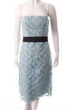 Vestido corsé Lela rose turquesa encaje línea A talla 34 festivo