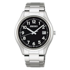 Seiko Selection Reloj Solar SBPX155 Negro Dial Números Árabes 100m Japón Nuevo