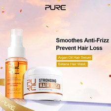 PURC Marruecos Aceite de Argán + Batana Juego de Mascarilla Cabello Suavizante Alisado Kit de Reparación