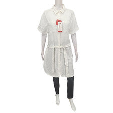 Vestido para mujer crema informal verano primavera playa cinturón talla mediana