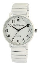 Excellanc Damen Armbanduhr Zugband Uhr Weiß weiß Damenuhr Weisse Uhr Flexband 36