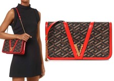 Bolso de hombro Versace Virtus La Greca para mujer de cuero de lona recubierta negro caramelo