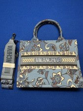 Bolsos de Mano Milan Chiva Floral Asa Superior Azul Nuevos sin Etiquetas.