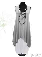 Vestido túnica camisa larga LAGENLOOK 44 46 48 50 52 54 56 58 L-XL-XXXL gris