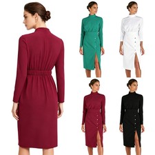 Disfraz de mujer spas vestido ropa de día falda manga larga monocromática oficina elegante