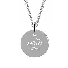 Gravurplatte MOIN E, 925er Sterling Silber, Kette+persönliche Gravur