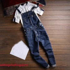 Nuevo Mono Mono Denim Retro Moda Calce Ajustado Jeans Coreano Para Hombres Pantalones Carga