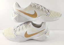 Nike Ballestra 2 Blanco/Dorado Esgrima Zapatos de Entrenamiento AQ3533-107 Hombres Talla 14 LEER