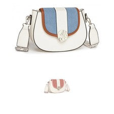MSM2506 - Bolso Bandolera Miss Lulu Mujer Cuero PU Estilo Étnico con Pana