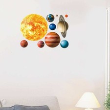 Póster Sistema Solar Pegatinas de Pared Extraíbles Calcomanía de Guardería Decoración del Hogar