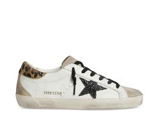 Zapatillas Golden Goose Superstar Blanco Negro Brillo Leopardo, Nuevas en Caja UE 36 EE. UU. 6