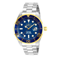 Reloj para hombre Invicta Grand Diver 12566 esfera azul carbono bisel dorado 47 mm nuevo