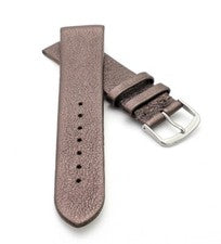 Correa de reloj de cuero metálico de diseño modelo mica marrón piedra 20 mm