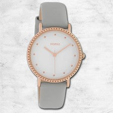 Oozoo Reloj De Pulsera Para Dama Timepieces Analógico De Cuero Gris UOC10420