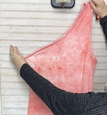 NUEVO SIN ETIQUETAS Moda Nova Para Mujer Maxi Vestido Coral Tie-Dye Acanalado 1 Hombro con Abertura