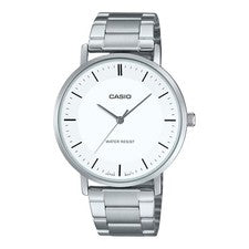 Casio reloj de cuarzo para hombre MTP-VT04D-7E correa de metal blanco